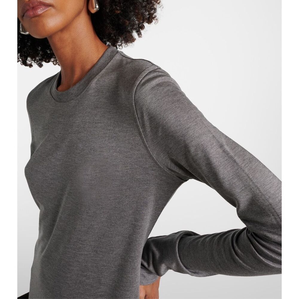 NWT Toteme Crew Neck Long Sleeve Pullover Jersey Maxi Dress Gray Melange XS $520 - Picture 3 of 11